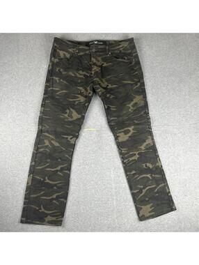 XRAY Jeans Men's 36x30 Camo Green‎ Slim Fit Biker Stretch Denim Pants